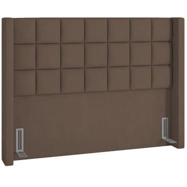 Imagem de Cabeceira Cama Box Casal 140 cm P05 Paris Veludo Marrom - Lyam Decor