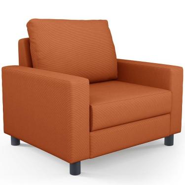 Imagem de Poltrona Decorativa Para Sala De Estar E Recepção Malta L02 Tecido Terracota - Lyam Decor