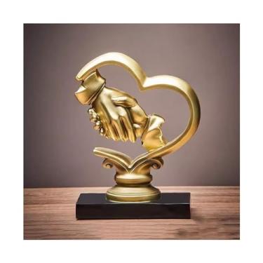 Imagem de hezhuhe2258 Ornamentos de mesa luxuosos criativos para exibição de casa decorações de sala de estar refrigerador de vinho ornamentos de entrada de escritório artesanato de mesa (linho)