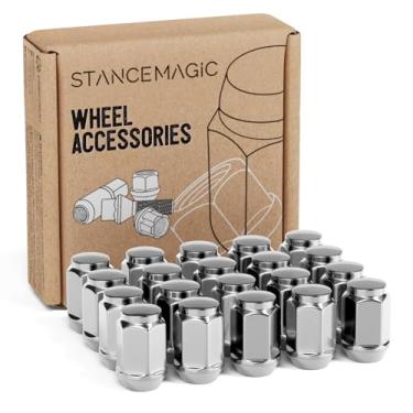Imagem de StanceMagic 20 peças de porcas fechadas de 1/2 x 20 – Assento de bolota cone – 3/4" 19 mm Hex – Compatível com Jeep Wrangler TJ JK Cherokee XJ Wrangler Liberty Rubicon CJ5 CJ7 ZJ WJ WK – Cromado, 3,5 cm de comprimento