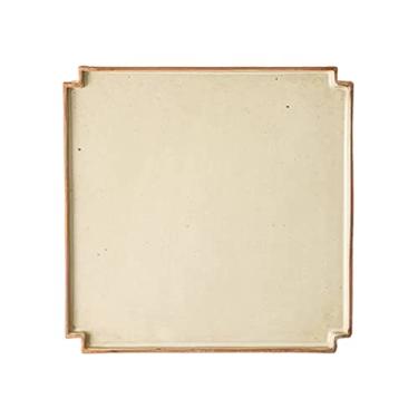 Imagem de Lata de lixo Placa plana de cerâmica, prato de jantar, casa, cozinha, restaurante, café, sobremesa, prato de jantar quadrado simples, prato plano vintage, utensílios de mesa(Médio)