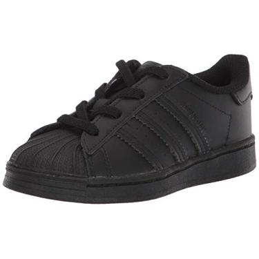 Imagem de adidas Originals Tênis unissex Superstar infantil, Preto/Preto/Preto