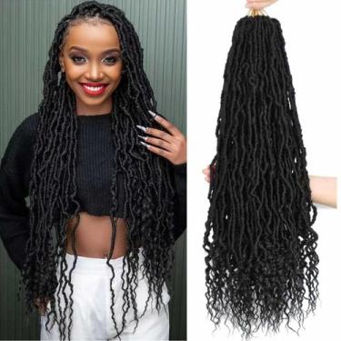 Imagem de Crochet Hair Faux Locs Curly Ends 30 polegadas, 8 pacotes para mulhere