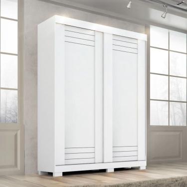 Imagem de Guarda-Roupa Solteiro Ayla 2 Portas 2 Gavetas 100% Mdf Branco - Acp Móveis