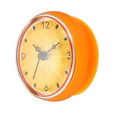 Imagem de Relógio de chuveiro à prova d'água, sem tique-taque, silencioso, mini bonito espelho de parede com ventosa para banheiro, cozinha, decoração de casa, amarelo/preto