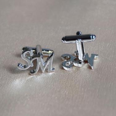 Imagem de Abotoaduras masculinas estilo letra dourada, BLC195-002, Liga de aço, Sem Pedra Preciosa