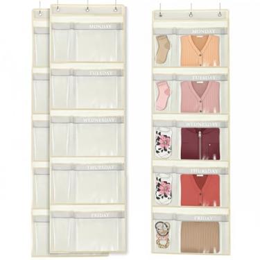Imagem de RUIPBOTE Organizador semanal de roupas infantis – Armazenamento de armário para pendurar no dia da semana para roupas escolares, organizador de guarda-roupa infantil com etiquetas para segunda a