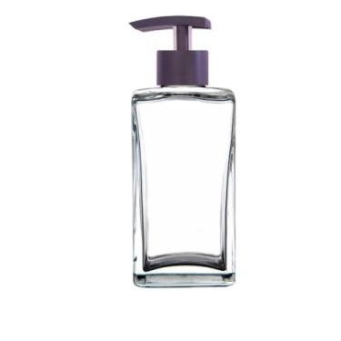 Imagem de Kit Lavabo de Vidro Luxo Porta Sabonete Líquido 250ml com Válvula Pump Super Luxo – Banheiro e Lavabo Elegante (Cristal/Preto)