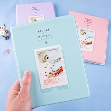 Imagem de Mini álbum de fotos com 128 bolsos para mini câmera Fujifilm instax, álbum de fotos 2 x 3 para câmera instantânea Polaroid 2x3/Fujifilm Instax Mini 1112 9 8 40 Evo, azul menta