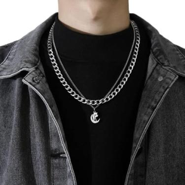 Imagem de Colar de aço de titânio, presente de amigos, simples, com letras cubanas, presente de namorado, camada dupla, casal, Y, Liga de aço, Sem Pedra Preciosa