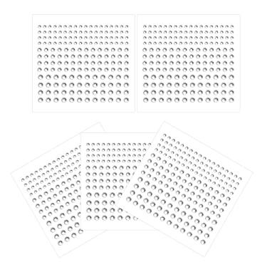 Imagem de 5 folhas, pedras faciais, joias, strass, adesivos, 4 tamanhos, autoadesivos, faça você mesmo, joias brilhantes, cristal, artesanato, adesivos para unhas, cabelo, rosto, olhos, corpo (branco)