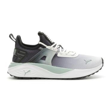 Imagem de PUMA Tênis feminino Pacer 23 AOP Fade, Pena, cinza, preto, verde, neblina, 11