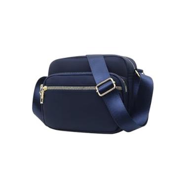 Imagem de Bolsas transversais de nylon para mulheres, bolsas e bolsas, bolsa mensageiro casual feminina, Azul escuro