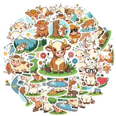 Imagem de 50 peças de adesivos de animais de pastoral natureza fazenda de vaca brinquedo pastoral para mala geladeira telefone bagagem laptop guitarra carro adesivos brinquedos DIY telefone guitarra laptop