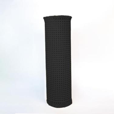 Imagem de Palhinha Rattan Sextavada Tela Natural 1m X 50cm Palha da Índia Decoração Cadeira Móveis(Preto)