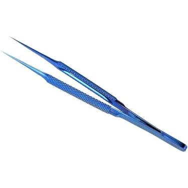Imagem de Pinças de liga de titânio de ponta fina de 0,15 mm VIPFIX pinças antiácido antiestática para reparo de solda de placa mãe de telefone sob microscópio, TS-11 Pointed Tweezers, Azul