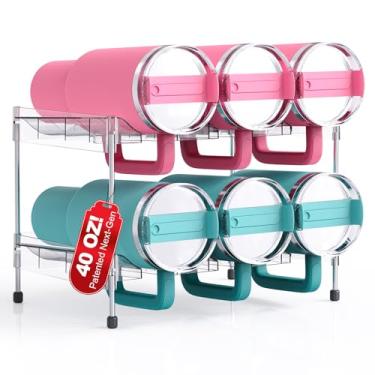 Imagem de Organizador reutilizável empilhável com alça para garrafa de água para Stanley 1,134 g com alça de copo, acessórios Stanley para despensa, armário e organização e armazenamento de cozinha, suporte de