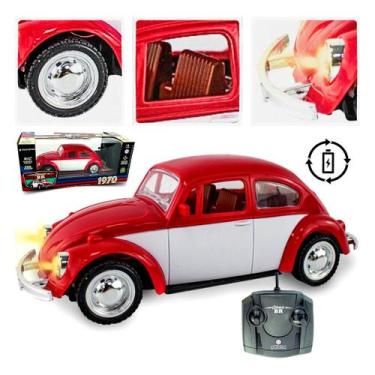 Imagem de Carrinho de controle remoto Fusca CLássico Retrô 1970 Recarregável Pol