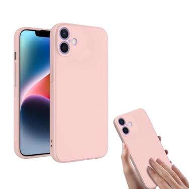 Imagem de Capa de silicone líquido, capa protetora compatível com telefone personalizado, capa de telefone antiderrapante à prova de choque para resistente a arranhões rosa