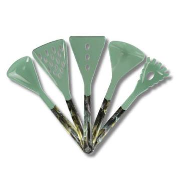 Imagem de Conjunto Kit Cozinha 5 Peças Verde Musgo Em Nylon Resistente - Moara