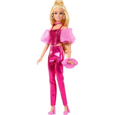 Imagem de Boneca moderna Barbie Deluxe Style #5 Roupa rosa metálica
