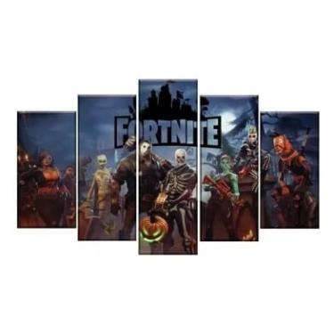 Imagem de Kit quadro decorativo 5 peças 95x60cm Jogo Online Gamer
