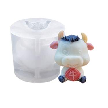 Imagem de Bandeja de cubo de gelo de vaca com tampa, molde de máquina de gelo para freezer com recipiente, para resfriar uísque, coquetéis, café, vinho, fácil liberação livre de BPA (B1)