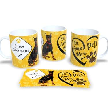 Imagem de Caneca de Porcelana Estampa Cachorro Pet Dog (I Love Dorberman)