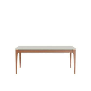 Imagem de Mesa de Jantar Addar com Vidro 160cm Natural e Off White Província - P