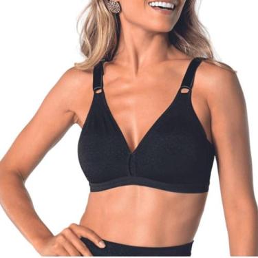 Imagem de Sutiã Sem Bojo Sem Aro Olimpo Poá Demillus 61019, Preto, 50