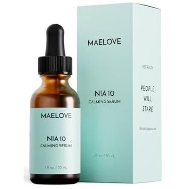Imagem de MAELOVE NIA 10 Soro de niacinamida, sérum calmante facial para fortalecer a barreira da pele, hidratação e refinamento dos poros, adequado para peles sensíveis, secas, propensas a acne, vegano, sem