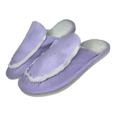 Imagem de Pantufa Mocassim Térmica Solado De Borracha Lilás 36/37 - Red Star, Fe