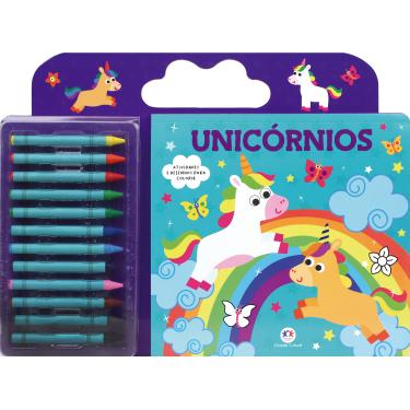 Imagem de Ciranda Cultural Livro de Colorir Unicórnios com 12 Gizes de Cera
