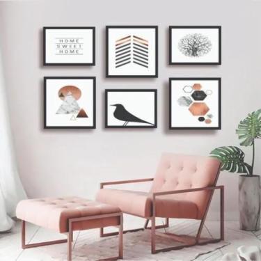 Imagem de Conjunto Kit 6 Quadros Decorativos Rose Gold Bonsai - Real Decora