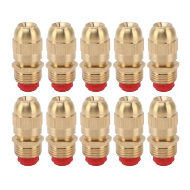 Imagem de 10 peças G1/2 bocal de irrigação de cobre com rosca macho, pulverizador de irrigação ajustável para irrigação de jardim, cobertura de 360 graus, modo chuva e névoa, design enrolado para evitar a perda