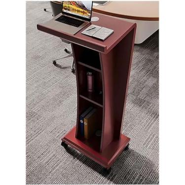 Imagem de YPDJVLTI Speech Podium Grande Púlpito Profissional de Madeira com Rodas Púlpito Portátil para Igrejas, Seminários, Escolas Moda