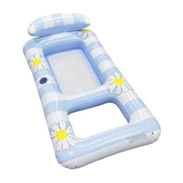 Imagem de Boias de piscina para adultos – boias flutuantes para cadeira de piscina | Sofá-cama dobrável com suporte ergonômico para viagens ao ar livre na praia