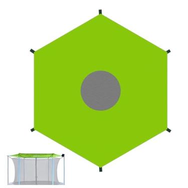 Imagem de Capa de barraca de trampolim – barraca de trampolim ao ar livre, guarda-sol à prova de chuva, à prova de chuva, capas de lona de tecido Oxford protetoras para saltar piscinas, parques aquáticos