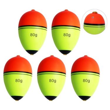 Imagem de CWSDXM Flutuadores deslizantes, flutuadores e boias de pesca em EVA com furo para peixe, Walleye, Panfish e robalo, bobinas deslizantes ajustáveis com flutuação de 9,9 g a 129,9 g (80g Floatage-5PCS)
