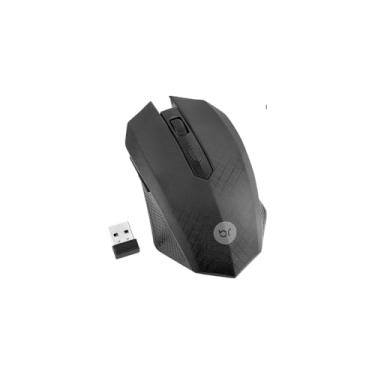 Imagem de Mouse Óptico Sem Fio MS210, 1600 DPI, 2.4GHz, Plástico ABS, Preto, Design Ambidestro, Alcance 10m, 10.5x6.5x3cm