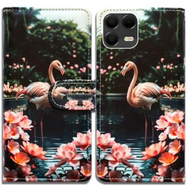 Imagem de Bcov Capa para T-Mobile Revvl 8 Pro, verde beija-flor flor couro flip capa carteira com suporte para cartão slot para cartão para T-Mobile Revvl 8 Pro