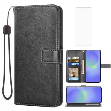 Imagem de Asuwish Capa carteira compatível com Samsung Galaxy A36 5G, protetor de tela de vidro temperado e capa flip de couro, suporte para cartão, acessórios de celular, capas de telefone para A 36 36A LTE