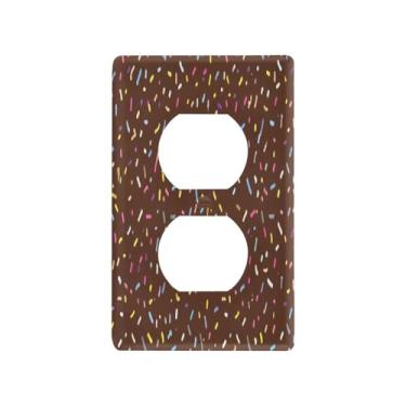 Imagem de Blueangle Placa de parede frente e verso com migalhas coloridas de graffiti, tamanho padrão, placas de cobertura de tomada elétrica de 1 gangue para decoração de quarto de escritório em casa, 4,53 x