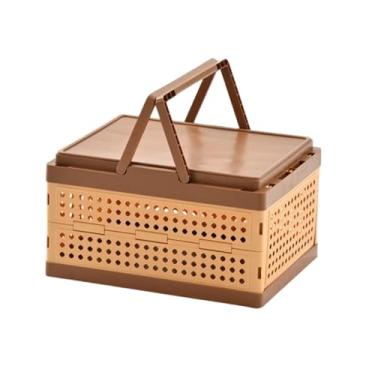 Imagem de SiaBiced Caixa organizadora portátil dobrável para lanches e biscoitos, ideal para economizar espaço e organizar sua cozinha área externa, Single Layer 23cm H