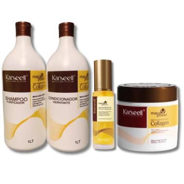 Imagem de Kit Karseell Máscara Colagem Hidratação Profunda Shampoo Condicionador