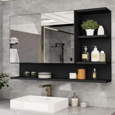 Imagem de Armario Espelheira Para Banheiro 1 Porta Cleópatra (Preto)