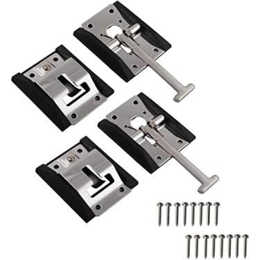 Imagem de MHYYT Suporte de porta de trailer para trailer, trinco de metal estilo T (com 16 parafusos autoatarraxantes m5 de aço inoxidável)