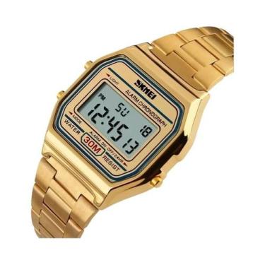 Imagem de Relógio Digital Masculino À Prova D'Água Skmei 3Bar Com Pulseira De Aç
