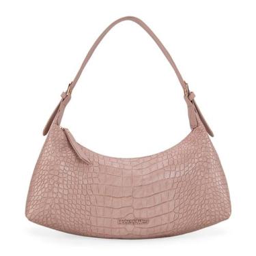 Imagem de Bolsa de ombro Hobo Montana West Crocodile em material vegano rosa