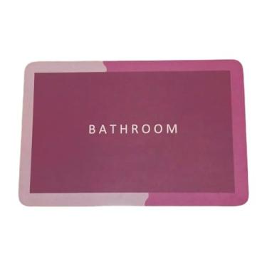 Imagem de Tapete de Banheiro Antiderrapante - Super Absorvente - Seca Rápido - Base Aderente - Evita Mofo e Maus Odores, 57x38 cm. (ROSA)